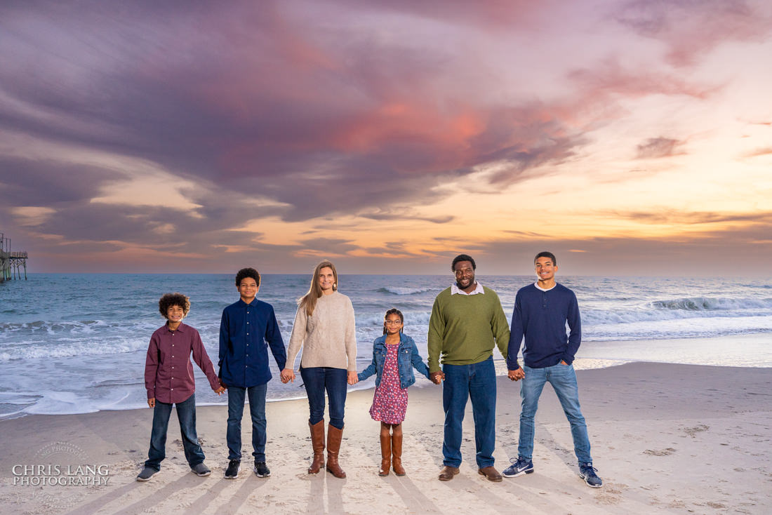  Family picture - Sunset- -Topsail Island Photography - Topsail Island NC Photographers - Chris Lang Photography -  Beach Photography - Family Photographer - Family photo - Beach Photographer - Beach Portraits -  Coastal Lifestyle Photography