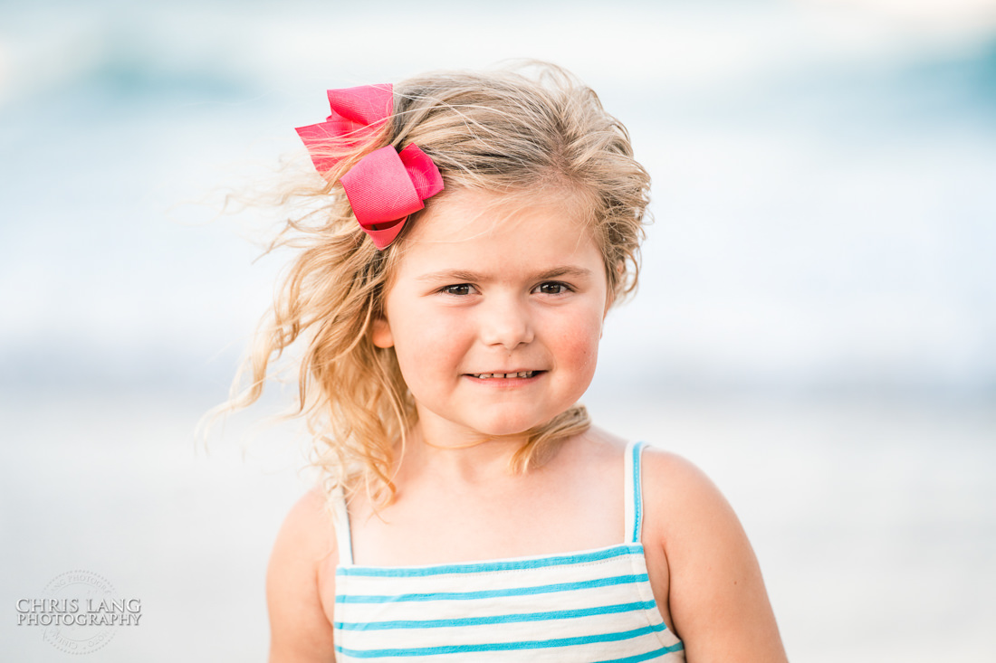 Little Girl posing for picture - Topsail Island Photography - Topsail Island NC Photographers - Chris Lang Photography -  Beach Photography - 
