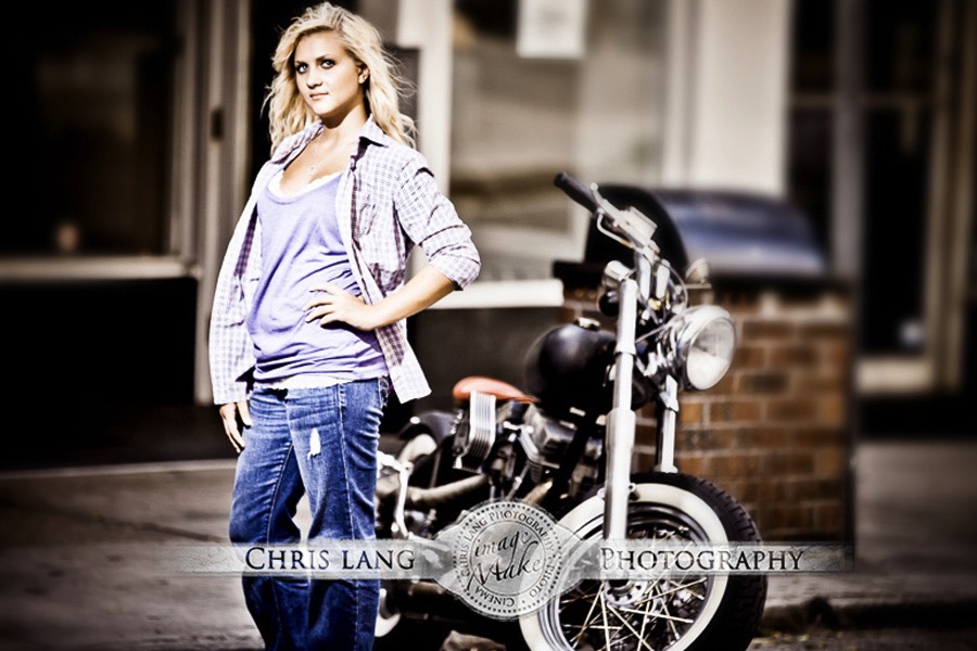 Wilmington-NC-Lifestyle-Photographers-Picture of girl with motorcyle. Lifestyle Photography