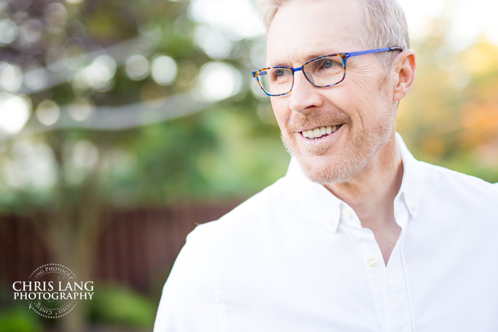 Branding Headshot - Man getting headshot for branding - White Shirt - Designer glasses -Wilmington NC Headshot Photographers 