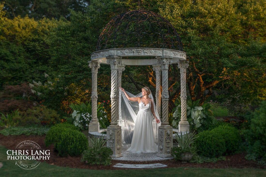 The Arboretum Wilmington NC - Bridal Portraits - Bridal Photography Weddign Dress - Bridal Portrait Photographers