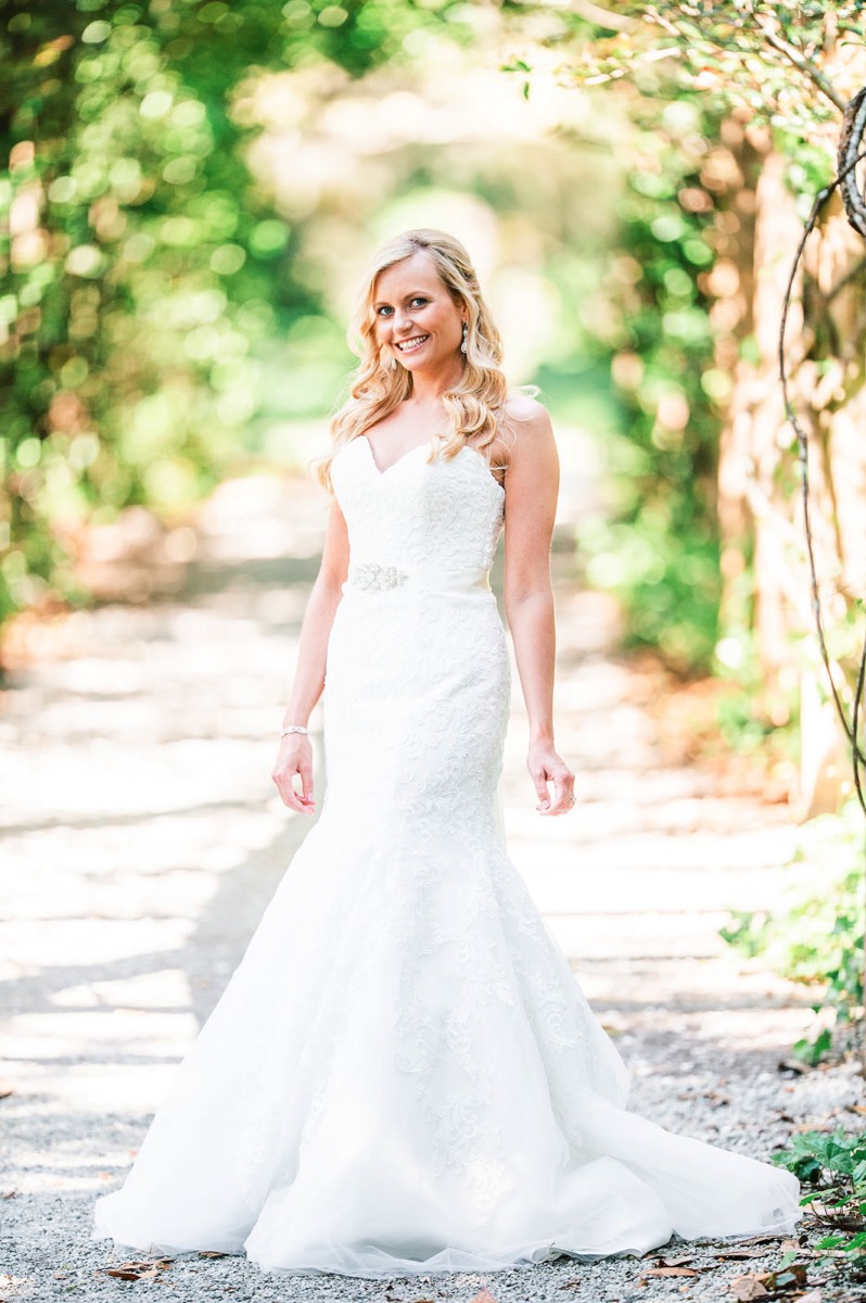 Airlie Gardens Bride - the pergola - - Bright & airy wedding photo - bridal portrait - bride- wedding dress - Wilmington NC Wedding Photographer  - Chris Lang Photography  