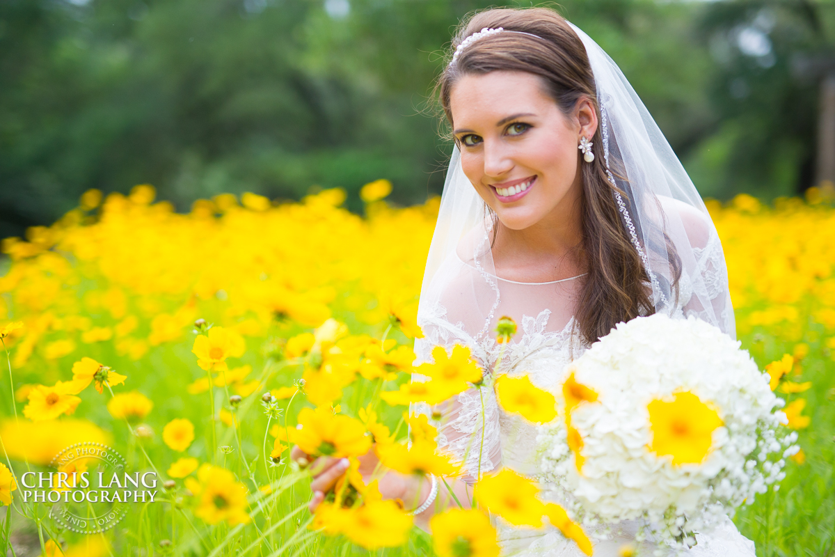- Bold & Colorful Style Wedding Photography - Bridal Portrait - Bride- Wedding Dress - Wedding Inspiration - Wilmington NC Bridal & wedding portrait photographer  - Chris Lang Photography